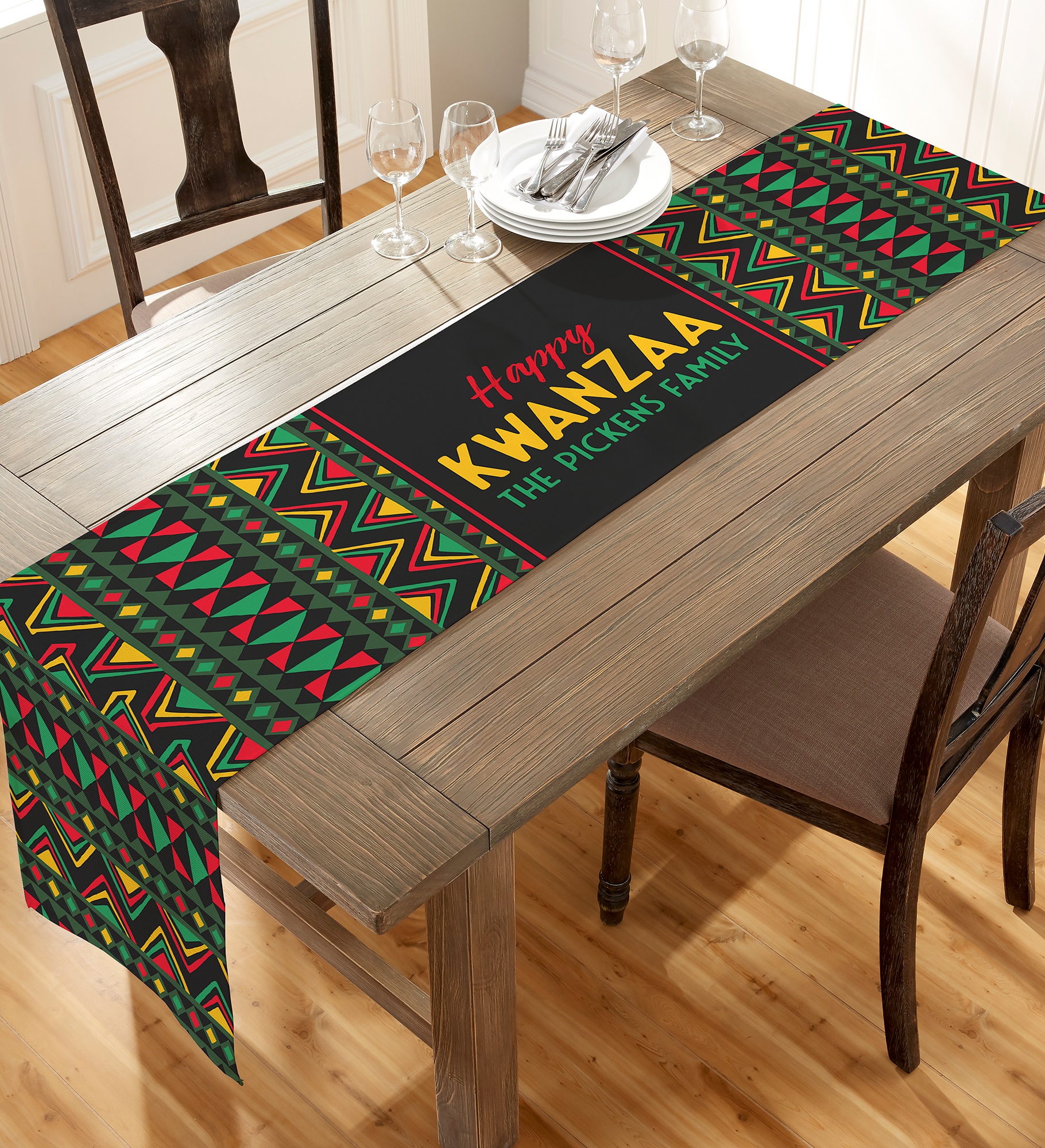 Kwanzaa Personalized Table Runner